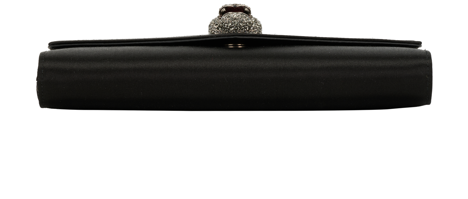 Lion Head Clutch, &pound;275, Handbags, Black, Satin, Top view